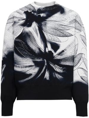 Alexander McQueen Dragonfly-print crew-neck sweatshirt - Black