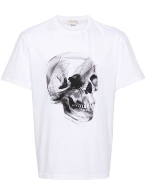 Alexander McQueen Dragonfly Skull-print cotton T-shirt - White