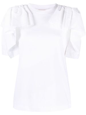Alexander McQueen draped cotton T-shirt - White