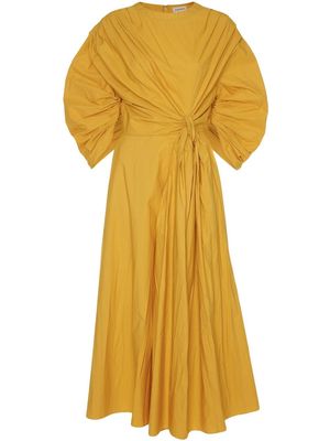Alexander McQueen draped midi dress - Yellow