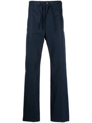 Alexander McQueen drawstring-waist cotton trousers - Blue