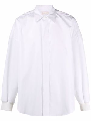Alexander McQueen drop-shoulder long-sleeve shirt - White