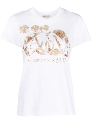 Alexander McQueen Dutch Flower Logo cotton T-shirt - White