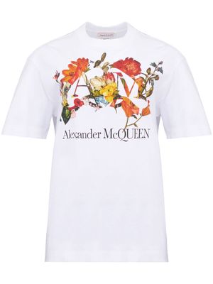 Alexander McQueen Dutch Flower-logo T-shirt - White