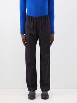 Alexander Mcqueen - Elasticated-waist Wool-gabardine Trousers - Mens - Black