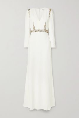 Alexander McQueen - Embellished Crepe Gown - Ivory