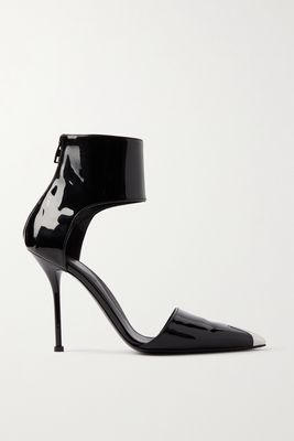 Alexander McQueen - Embellished Patent-leather Pumps - Black