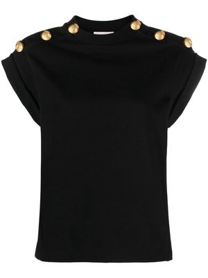 Alexander McQueen embossed-buttons cotton T-shirt - Black