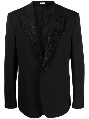 Alexander McQueen embroidered-lapel single-breasted blazer - Black