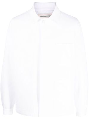 Alexander McQueen embroidered-logo denim jacket - White