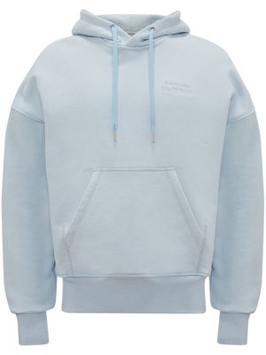 Alexander McQueen embroidered logo drop shoulder hoodie - Blue