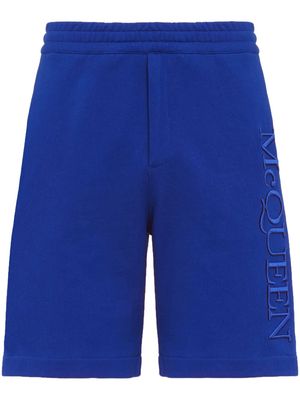 Alexander McQueen embroidered logo track shorts - Blue