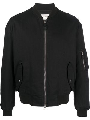 Alexander McQueen embroidered-logo zip-up bomber jacket - Black