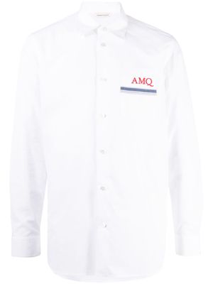Alexander McQueen embroidered monogram logo shirt - White
