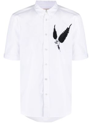 Alexander McQueen embroidered-motif short-sleeve shirt - White