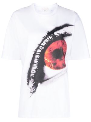 Alexander McQueen eye-print cotton T-shirt - White