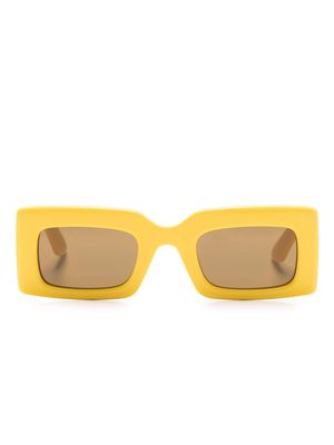 Alexander McQueen Eyewear Bold rectangle-frame sunglasses - Yellow