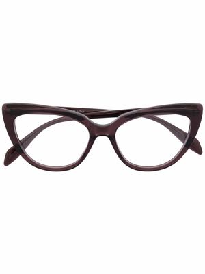 ALEXANDER MCQUEEN EYEWEAR cat-eye glasses - Brown
