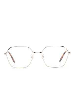 Alexander McQueen Eyewear geometric-frame metal glasses - Gold