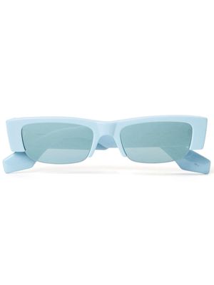 Alexander McQueen Eyewear Graffiti rectangle-frame sunglasses - Blue