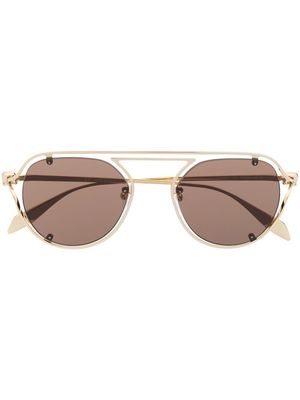 Alexander McQueen Eyewear Injection rounded sunglasses - Gold