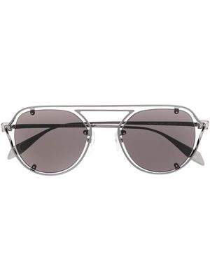 Alexander McQueen Eyewear Injection rounded sunglasses - Silver
