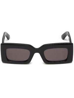 Alexander McQueen Eyewear logo-engraved rectangle-frame sunglasses - Black