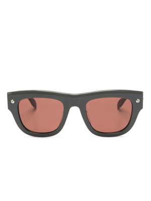 Alexander McQueen Eyewear logo-engraved square-frame sunglasses - Grey