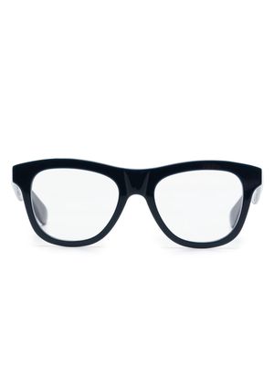 Alexander McQueen Eyewear logo-engraved wayfarer glasses - Blue