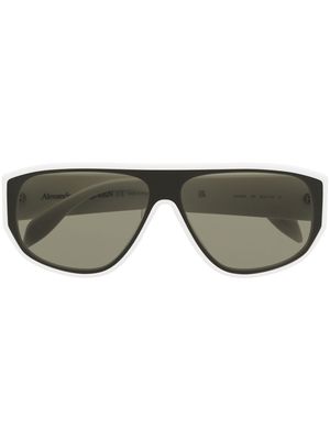 Alexander McQueen Eyewear logo-print oversize-frame sunglasses - 9040 WHITE