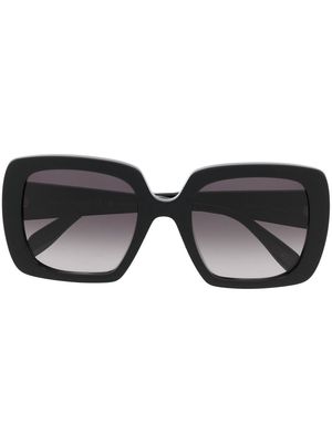 Alexander McQueen Eyewear logo-print rectangle sunglasses - Black