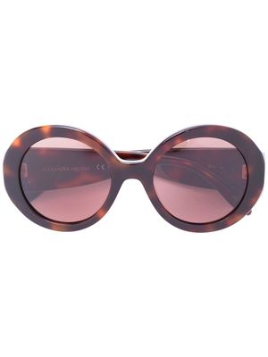 Alexander McQueen Eyewear mini stud round frame sunglasses - Brown