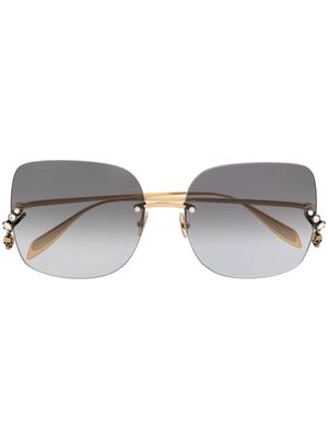 Alexander McQueen Eyewear oversize-frame sunglasses - Gold