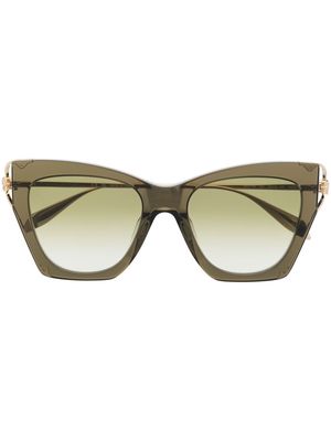 Alexander McQueen Eyewear oversized-logo-arm sunglasses - Green