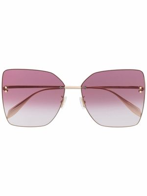 Alexander McQueen Eyewear oversized square-frame sunglasses - Gold