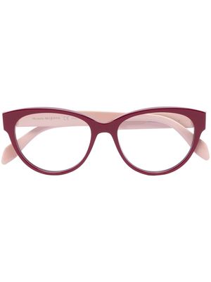 Alexander McQueen Eyewear round-frame glasses - Red