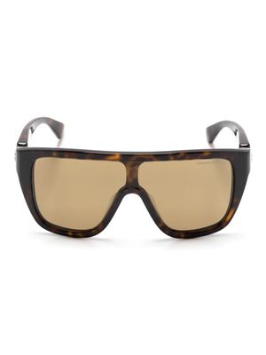 Alexander McQueen Eyewear skull hinge shield-frame sunglasses - Brown