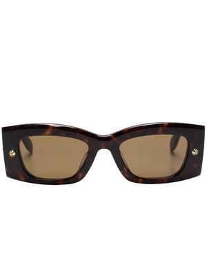 Alexander McQueen Eyewear spike stud rectangle-shape sunglasses - Brown