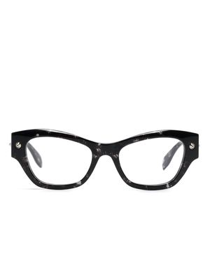 Alexander McQueen Eyewear spike studs tortoiseshell glasses - Black