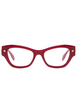 Alexander McQueen Eyewear spike studs wayfarer glasses - Red
