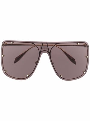 Alexander McQueen Eyewear stud-detail pilot sunglasses - Black