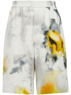 Alexander McQueen faded abstract-print bermuda shorts - Neutrals