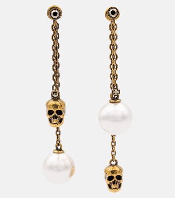 Alexander McQueen Faux pearl and skull earrings