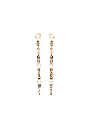 Alexander McQueen faux pearl skull earrings - Gold