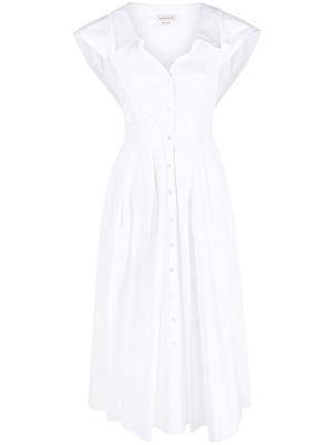 Alexander McQueen flared cotton shirtdress - White