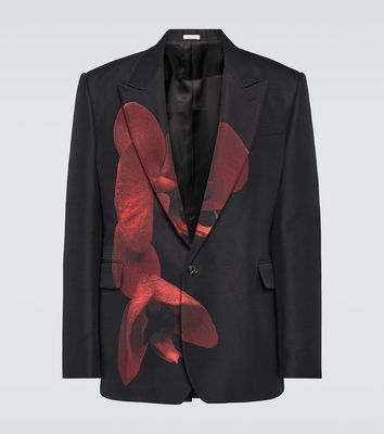 Alexander McQueen Floral cotton-blend blazer
