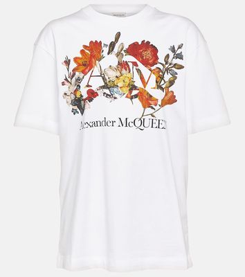 Alexander McQueen Floral cotton jersey T-shirt