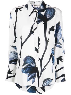 Alexander McQueen floral-print silk shirt - Multicolour