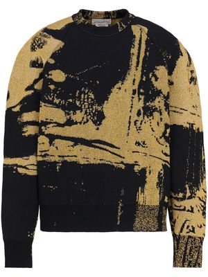 Alexander McQueen Fold Jacquard jumper - 1055 BLACK-GOLD