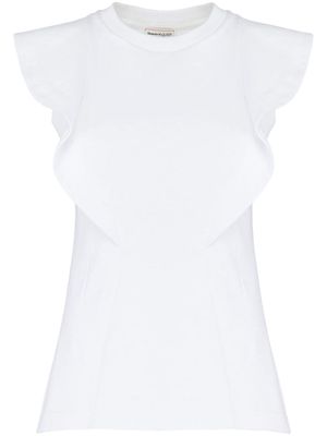 Alexander McQueen frill-embellished tank top - White